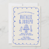 Invitation Dessin À La Main Écrit Quirky Tout En Un Mariage R (Devant)