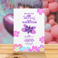 Dessin à la main Fleurs et Baby shower papillon