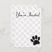 Invitation Dessin à mâchoire de chien noir (Devant / Derrière)