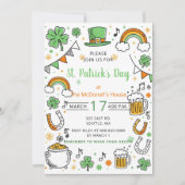 Invitation Dessin à main levée doodle Saint-Patrick fantaisis (Devant)
