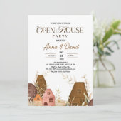 Invitation Dessin à main rustique Open House Logo d'entrepris (Debout devant)