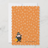 Invitation Dessin amusant d'une dinde de pèlerin Thanksgiving (Dos)