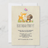 Invitation Dessin animé d'anniversaire de créatures mignonnes (Devant)