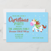 Invitation Dessin animé de Christmas Unicorn (Devant)