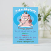 Invitation dessin animé de gâteau mariage (Debout devant)