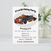 Invitation dessin animé de Kart racing (Debout devant)