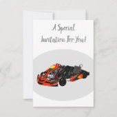 Invitation dessin animé de Kart racing (Dos)