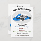Invitation dessin animé de Kart racing (Devant / Derrière)