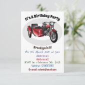 Invitation dessin animé de la moto Sidecar (Debout devant)