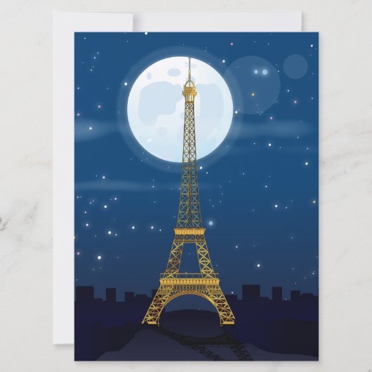 Invitation Dessin animé de la Tour Eiffel (Devant)