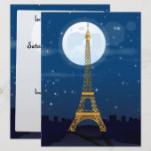Invitation Dessin animé de la Tour Eiffel (Devant / Derrière)