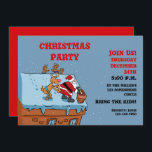 Invitation Dessin animé de Santa Claus christmas<br><div class="desc">noël santa claus rendeer, visage sourire cerf flocon de neige, homme bonheur art coloré, nouvelle année joie souriante, casquette drôle, barbe rouge xmas fun, joli joyeux hiver merry, dessin de vacances, animal, rendeer noël santa claus, noël santa claus rendeer, visage sourire deer flocon de neige, homme bonheur joyeux, joyeux casquette...</div>