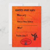 Invitation Dessin animé de sorcière d'Halloween sur un balai (Dos)