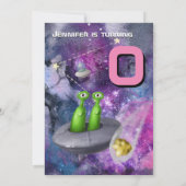 Invitation Dessin animé extra-terrestre mignon filles UFO thè (Dos)