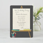 Invitation Dessin Art Easel fête d'anniversaire (Debout devant)