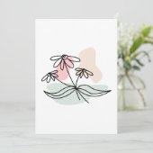 Invitation Dessin au crayon floral Pastel (Debout devant)