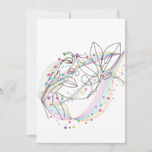 Invitation dessin au trait design de visage simple arty