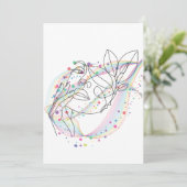 Invitation dessin au trait design de visage simple arty (Debout devant)