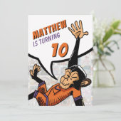 Invitation Dessin cool Bonne fête d'anniversaire de Motif sin (Debout devant)