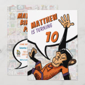 Invitation Dessin cool Bonne fête d'anniversaire de Motif sin (Devant / Derrière)