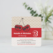 Invitation Dessin Cool Fête Cerises Twins Anniversaire Photo (Debout devant)