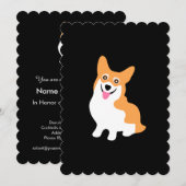 Invitation Dessin Corgi mignon - Ajoutez votre propre texte (Devant / Derrière)