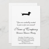Invitation Dessin Dachshund long amusant (Devant / Derrière)