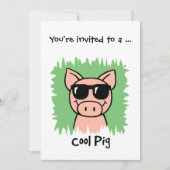 Invitation Dessin d'art Cool Cochon lunettes de soleil Garçon (Devant)
