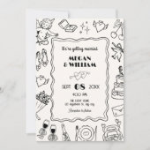 Invitation Dessin d'art mariage amusant (Devant)