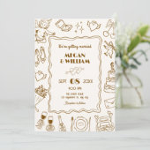Invitation Dessin d'art mariage amusant (Debout devant)