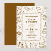 Invitation Dessin d'art mariage amusant (Devant / Derrière)
