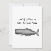 Invitation Dessin de baleine d'époque du 19ème siècle (Devant)