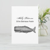 Invitation Dessin de baleine d'époque du 19ème siècle (Debout devant)