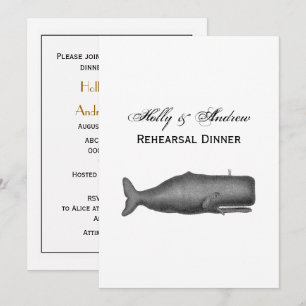 Invitation Dessin de baleine du XIXe siècle de style vintage