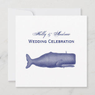 Invitation Dessin de baleine du XIXe siècle de style vintage