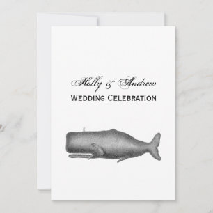 Invitation Dessin de baleine vintage du XIXe siècle