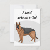 Invitation dessin de berger allemand (Dos)