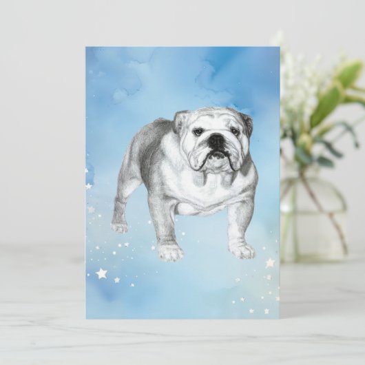 Invitation dessin de Bulldog anglais (Debout devant)