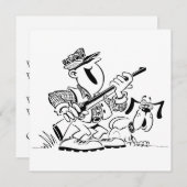 Invitation Dessin de chasseur et de chien (Devant / Derrière)