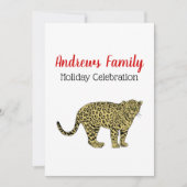 Invitation Dessin de chat tacheté vintage léopard guépard (Devant)