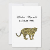 Invitation Dessin de chat tacheté vintage léopard guépard (Devant)