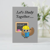 Invitation Dessin de chouette écolière | Ajouter du texte (Debout devant)