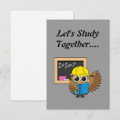 Invitation Dessin de chouette écolière | Ajouter du texte (Devant / Derrière)