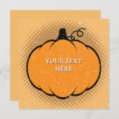 Invitation Dessin de citrouille de saison automnale avec text (Devant / Derrière)