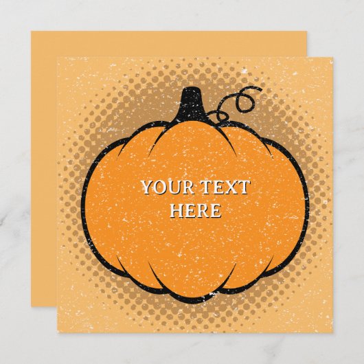 Invitation Dessin de citrouille de saison automnale avec text (Devant / Derrière)