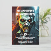 Invitation Dessin de créature zombie de la fête de l'horreur (Debout devant)