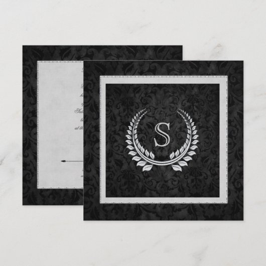 Invitation Dessin de diamant sur damas (Devant / Derrière)