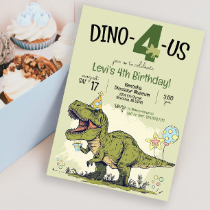 Invitation Dessin de Dinosaur mignon Dino-4-us fête d'anniver