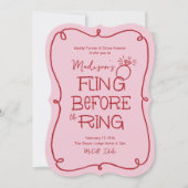 Invitation Dessin de Doodle Rouge et Rose Tourner devant l'an (Devant)