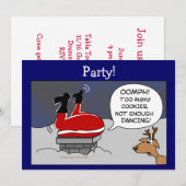 Invitation Dessin de Fat Stuck Père Noël Funny Christmas Danc (Devant / Derrière)